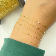 14K Gold Flat Bar & Singapore Link Chain